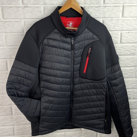 BODY GLOVE PUFFER NEOPRENE PRIMALOFT JACKET BLACK RED MENS SIZE LARGE - Picture 3 of 15